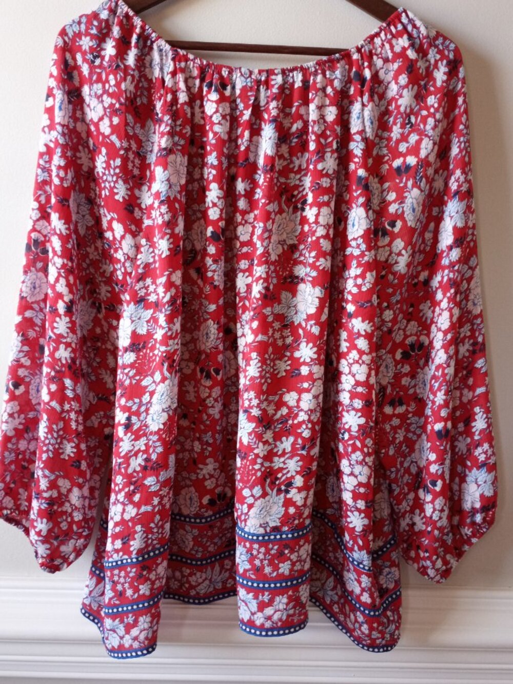 'CHAPS' 3/4 Sleeve XL Peasant Style Top EUC - Picture 9 of 9